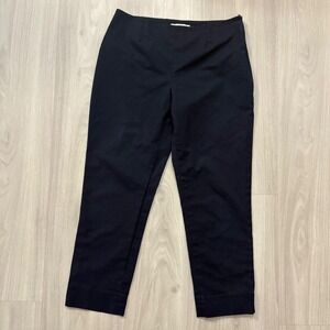 Ellen Tracy Pants Women Navy Blue Cropped Career Dress Pants Size 8